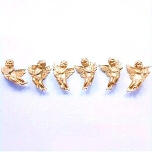 Gold Cherub Angel Christmas Tree Hanging‎ Ornament Set
